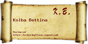 Kolba Bettina névjegykártya